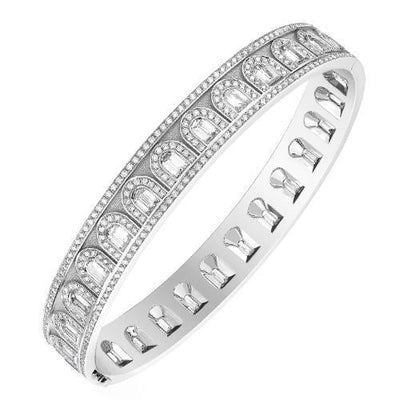 L'Arc Deco Bangle in Platinum with DAVIDOR Arch Cut Diamonds and Brilliant Diamonds - DAVIDOR