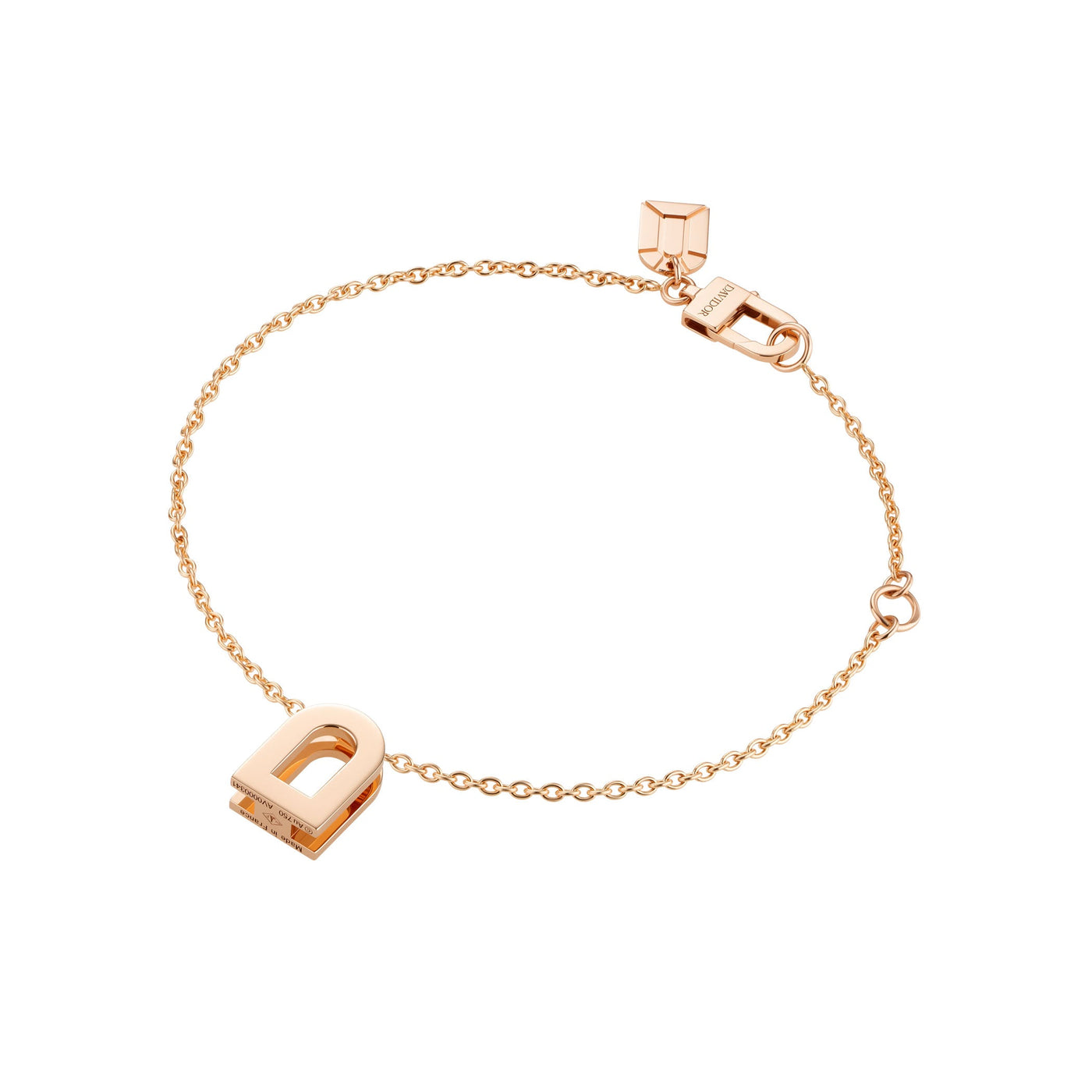 L'Arc Voyage Charm PM 18k Rose Gold Chain Bracelet - DAVIDOR