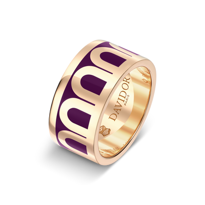 L'Arc de DAVIDOR Ring GM, 18k Rose Gold with Aubergine Lacquered Ceramic - DAVIDOR
