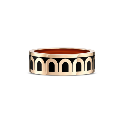 L'Arc de DAVIDOR Ring MM, 18k Rose Gold with Caviar Lacquered Ceramic - DAVIDOR