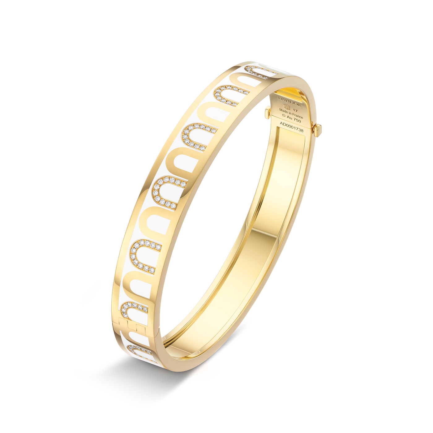 L'Arc de DAVIDOR Bangle MM, 18k Yellow Gold with Lacquered Ceramic and Colonnato Diamonds - DAVIDOR