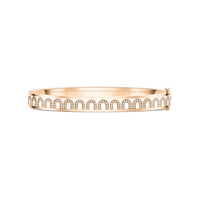 L'Arc de DAVIDOR Bangle PM, 18k Rose Gold with Lacquered Ceramic and Arcade Diamonds - DAVIDOR