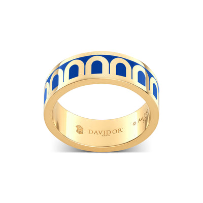 L'Arc de DAVIDOR Ring MM, 18k Yellow Gold with Riviera Lacquered Ceramic - DAVIDOR