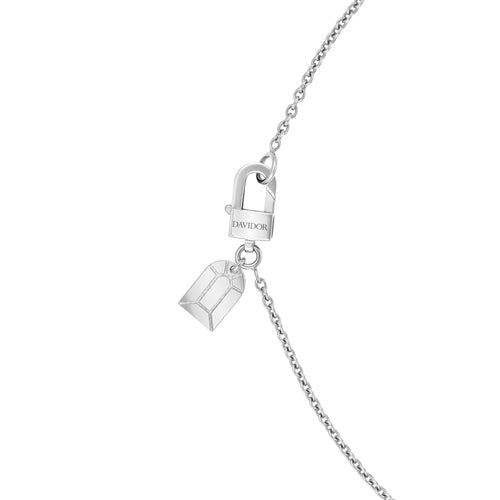Couleur Sculptural Pendant Necklace, 18k White Gold with DAVIDOR Arch Cut Pink Tourmaline and Brilliant Diamonds - DAVIDOR