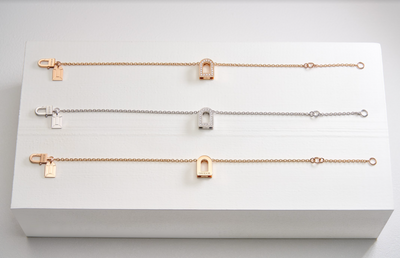 L'Arc Voyage Charm PM Chain Bracelet, 18k Rose Gold with Galerie Diamonds - DAVIDOR