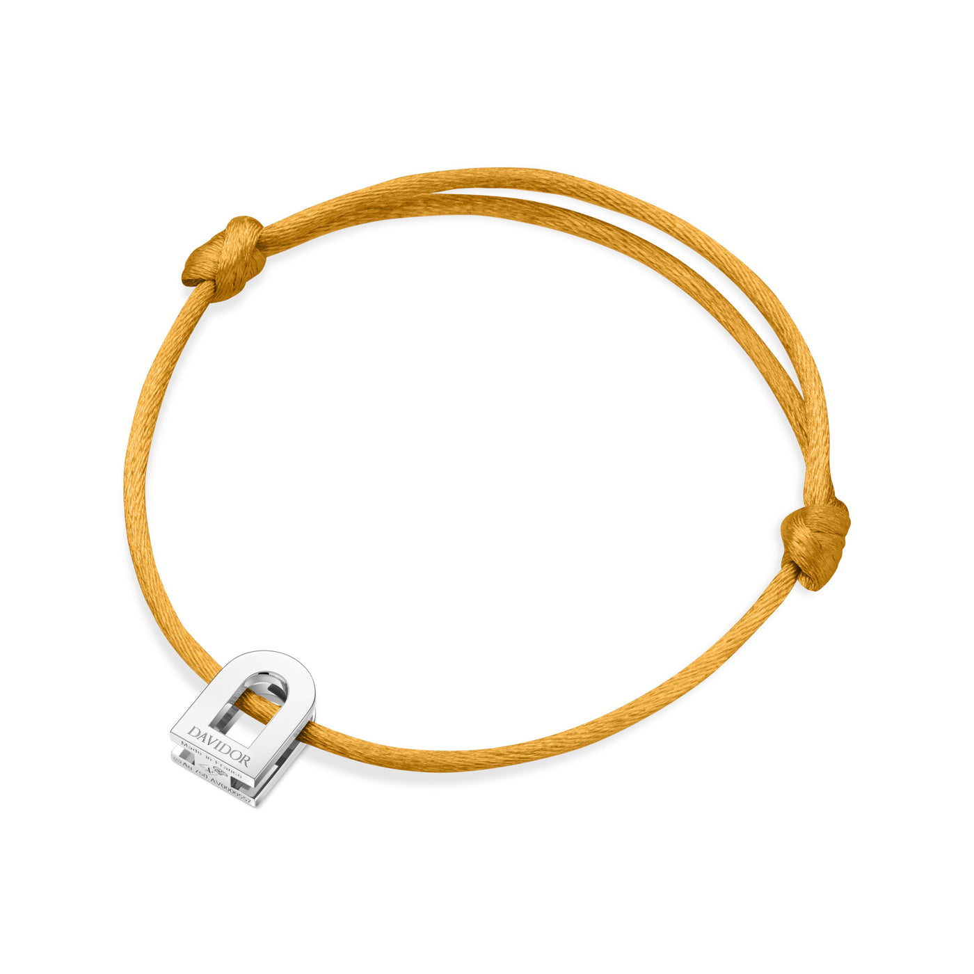 L'Arc Voyage Charm PM 18k White Gold Silk Cord Bracelet - DAVIDOR