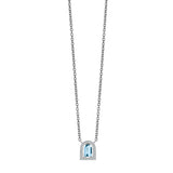 Couleur Sculptural Pendant Necklace, 18k White Gold with DAVIDOR Arch Cut Aquamarine and Brilliant Diamonds - DAVIDOR