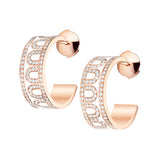 L'Arc de DAVIDOR Creole Earring PM, 18k Rose Gold with Lacquered Ceramic and Palais Diamonds - DAVIDOR