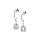 Diamant Sculptural Pendant Earring PM, 18k White Gold with DAVIDOR Arch Cut Diamond and Brilliant Diamonds - DAVIDOR