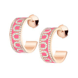 L'Arc de DAVIDOR Creole Earring PM, 18k Rose Gold with Lacquered Ceramic and Palais Diamonds - DAVIDOR