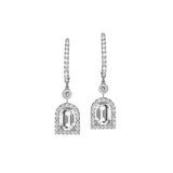 Diamant Sculptural Pendant Earring PM, 18k White Gold with DAVIDOR Arch Cut Diamond and Brilliant Diamonds - DAVIDOR