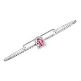 Couleur Sculptural Bracelet, 18k White Gold with DAVIDOR Arch Cut Pink Tourmaline and Brilliant Diamonds - DAVIDOR