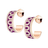 L'Arc de DAVIDOR Creole Earring PM, 18k Rose Gold with Lacquered Ceramic and Palais Diamonds - DAVIDOR