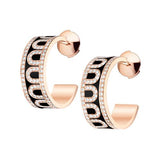 L'Arc de DAVIDOR Creole Earring PM, 18k Rose Gold with Lacquered Ceramic and Palais Diamonds - DAVIDOR