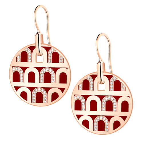 L'Arc de DAVIDOR Pendant Earring GM, 18k Rose Gold with Lacquered Ceramic and Colonnato Diamonds - DAVIDOR