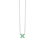 Arch Florale PM Necklace, 18k White Gold with DAVIDOR Arch Cut Green Tourmalines and Brilliant Diamond - DAVIDOR