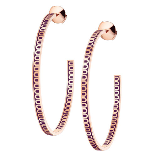 L'Arc de DAVIDOR Creole Earring GM, 18k Rose Gold with Lacquered Ceramic - DAVIDOR