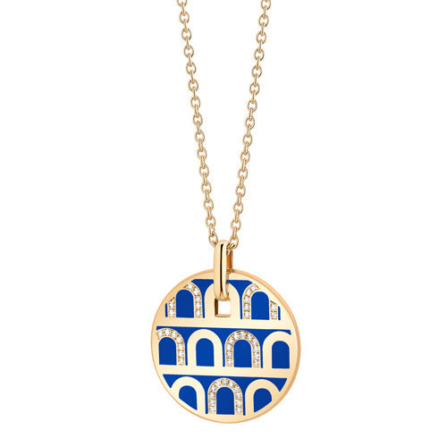 L'Arc de DAVIDOR Pendant GM, 18k Yellow Gold with Lacquered Ceramic and Colonnato Diamonds - DAVIDOR