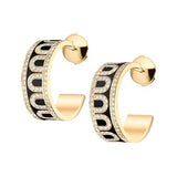 L'Arc de DAVIDOR Creole Earring PM, 18k Yellow Gold with Lacquered Ceramic and Palais Diamonds - DAVIDOR