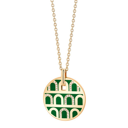 L'Arc de DAVIDOR Pendant GM, 18k Yellow Gold with Lacquered Ceramic and Colonnato Diamonds - DAVIDOR