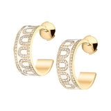 L'Arc de DAVIDOR Creole Earring PM, 18k Yellow Gold with Lacquered Ceramic and Palais Diamonds - DAVIDOR