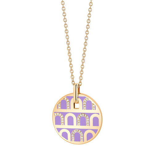 L'Arc de DAVIDOR Pendant GM, 18k Yellow Gold with Lacquered Ceramic and Colonnato Diamonds - DAVIDOR