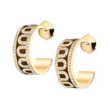 L'Arc de DAVIDOR Creole Earring PM, 18k Yellow Gold with Lacquered Ceramic and Palais Diamonds - DAVIDOR