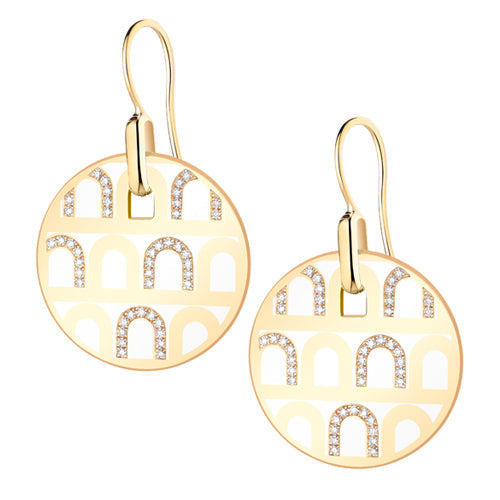 L'Arc de DAVIDOR Pendant Earring GM, 18k Yellow Gold with Lacquered Ceramic and Colonnato Diamonds - DAVIDOR