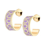 L'Arc de DAVIDOR Creole Earring PM, 18k Yellow Gold with Lacquered Ceramic and Palais Diamonds - DAVIDOR