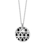 L'Arc de DAVIDOR Pendant GM, 18k White Gold with Lacquered Ceramic and Colonnato Diamonds - DAVIDOR