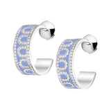 L'Arc de DAVIDOR Creole Earring PM, 18k White Gold with Lacquered Ceramic and Palais Diamonds - DAVIDOR