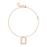 L’Arc Voyage Charm GM, 18k Rose Gold with Galerie Diamonds on Chain Bracelet - DAVIDOR
