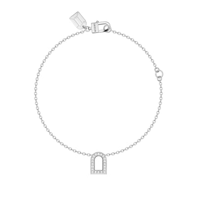 L'Arc Voyage Charm PM Chain Bracelet, 18k White Gold with Galerie Diamonds - DAVIDOR