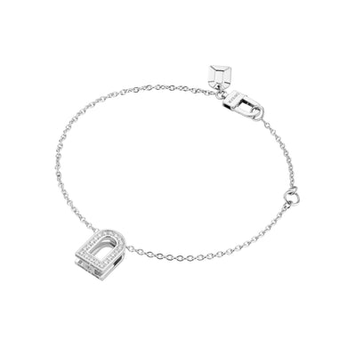 L'Arc Voyage Charm PM Chain Bracelet, 18k White Gold with Galerie Diamonds - DAVIDOR