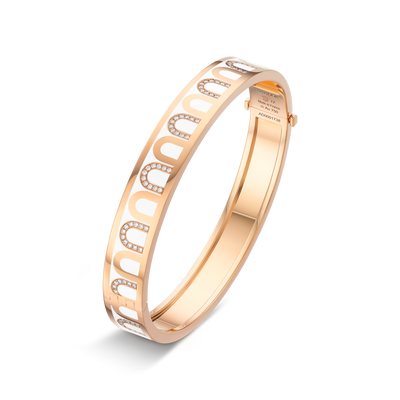 L'Arc de DAVIDOR Bangle MM Colonnato Diamonds, 18k Rose Gold with Lacquered Ceramic - DAVIDOR