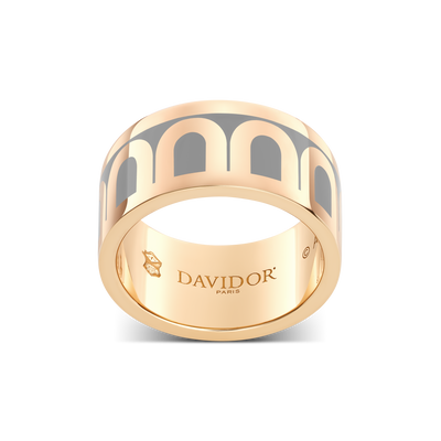 L'Arc de DAVIDOR Ring GM, 18k Rose Gold with Anthracite Lacquered Ceramic - DAVIDOR
