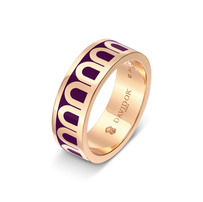 L'Arc de DAVIDOR Ring MM, 18k Rose Gold with Aubergine Lacquered Ceramic - DAVIDOR