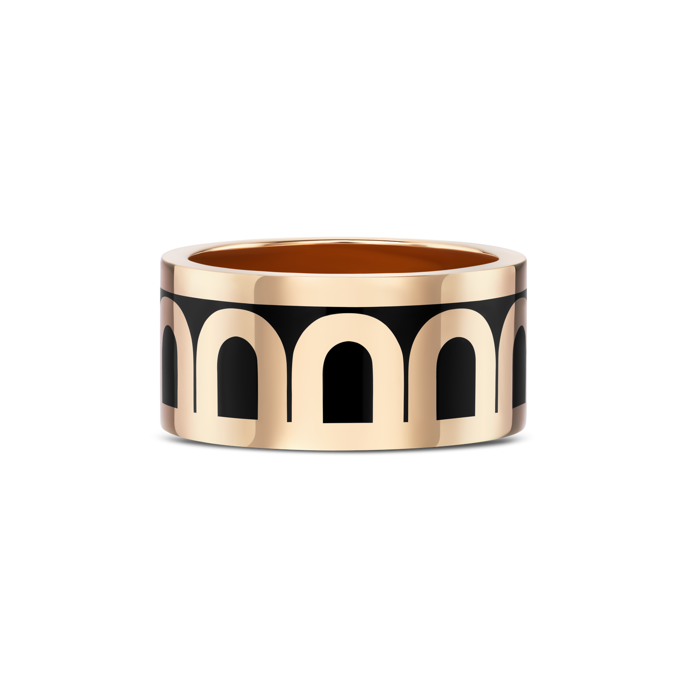 L'Arc de DAVIDOR Ring GM, 18k Rose Gold with Caviar Lacquered Ceramic - DAVIDOR