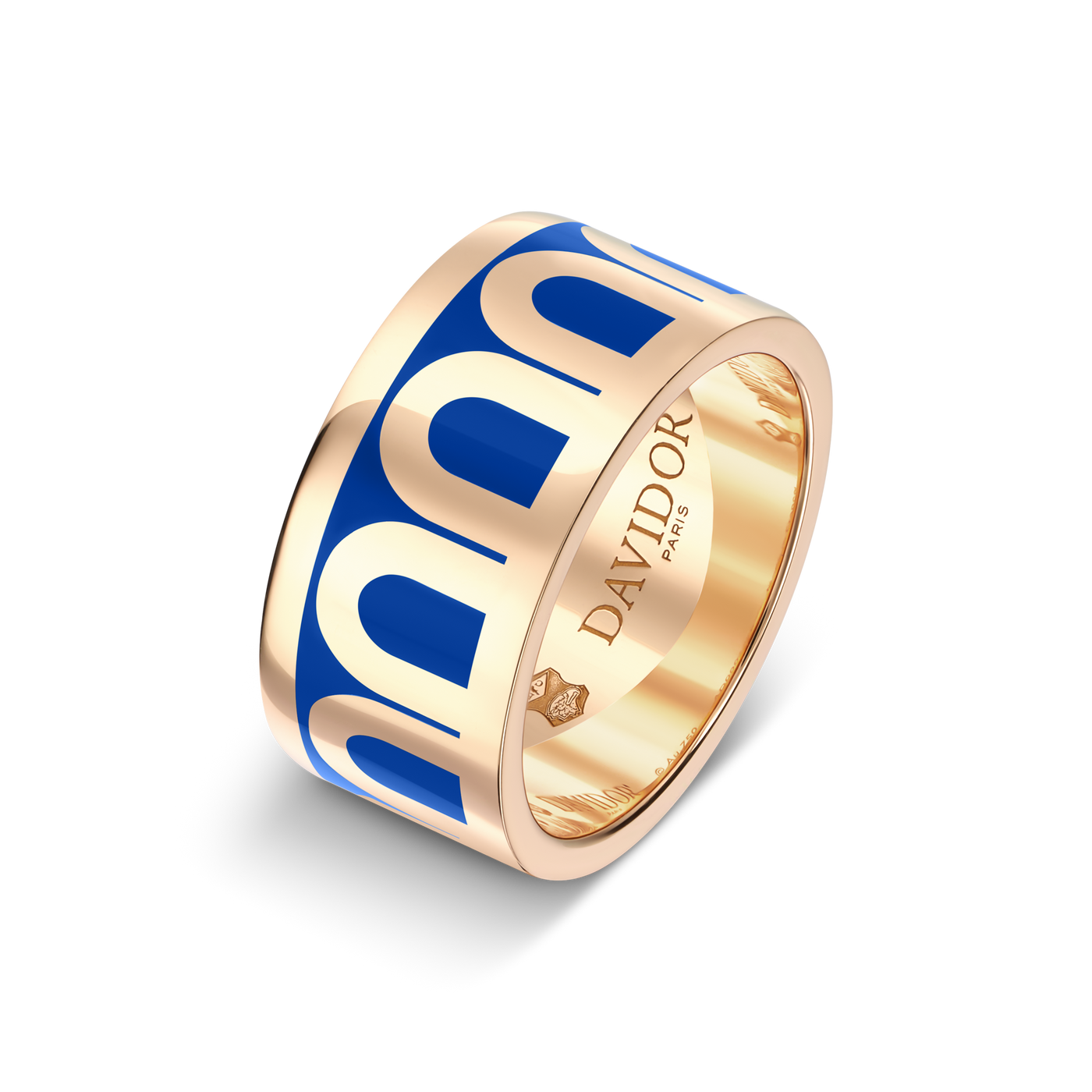 L'Arc de DAVIDOR Ring GM, 18k Rose Gold with Riviera Lacquered Ceramic - DAVIDOR
