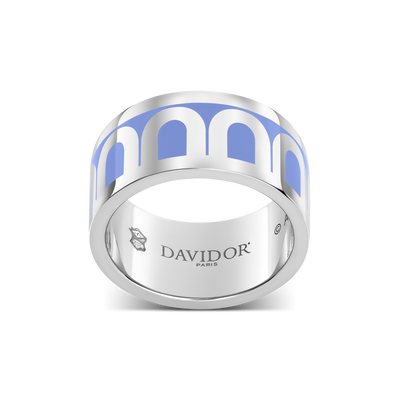 L'Arc de DAVIDOR Ring GM, 18k White Gold with Hortensia Lacquered Ceramic - DAVIDOR