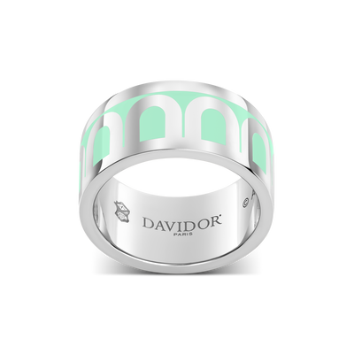 L'Arc de DAVIDOR Ring GM, 18k White Gold with Palm Beach Lacquered Ceramic - DAVIDOR