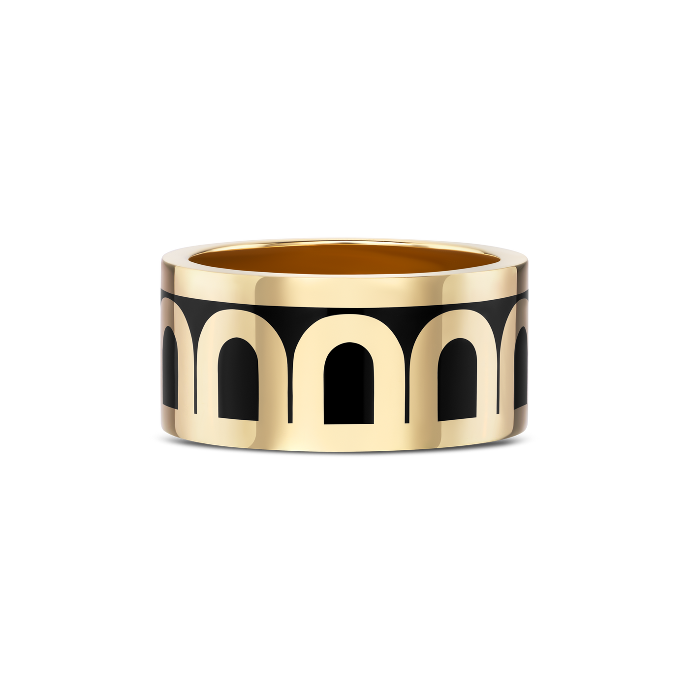 L'Arc de DAVIDOR Ring GM, 18k Yellow Gold with Caviar Lacquered Ceramic - DAVIDOR