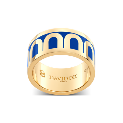 L'Arc de DAVIDOR Ring GM, 18k Yellow Gold with Riviera Lacquered Ceramic - DAVIDOR