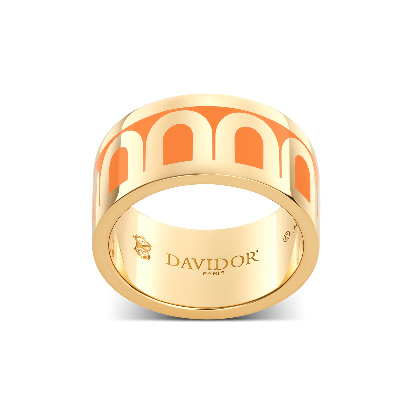 L'Arc de DAVIDOR Ring GM, 18k Yellow Gold with Zeste Lacquered Ceramic - DAVIDOR