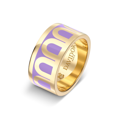 L'Arc de DAVIDOR Ring GM, 18k Yellow Gold with Lavande Lacquered Ceramic - DAVIDOR