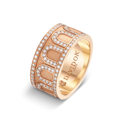 L'Arc de DAVIDOR Ring GM, 18k Rose Gold with Satin Finish and Palais Diamonds - DAVIDOR