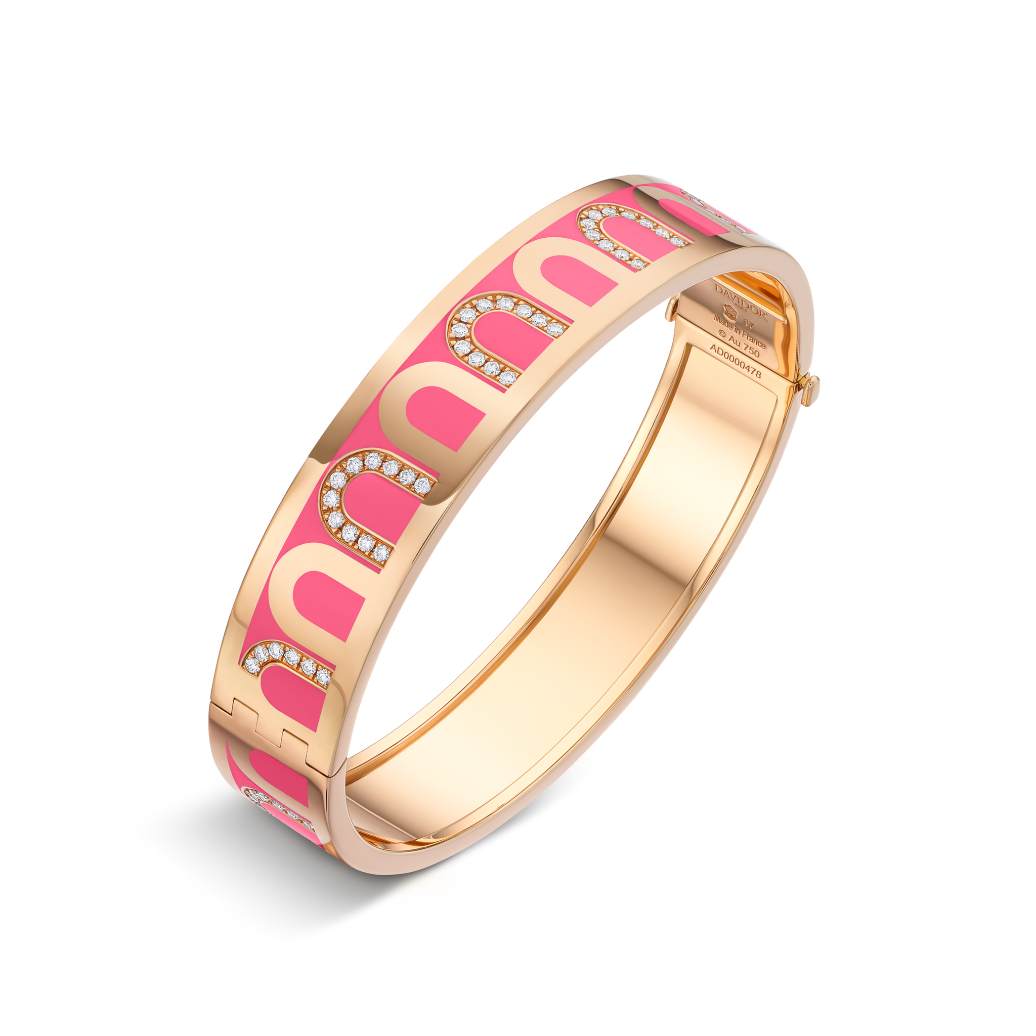 L’Arc de DAVIDOR Bangle GM, 18k Rose Gold with Lacquered Ceramic and Colonnato Diamonds - DAVIDOR