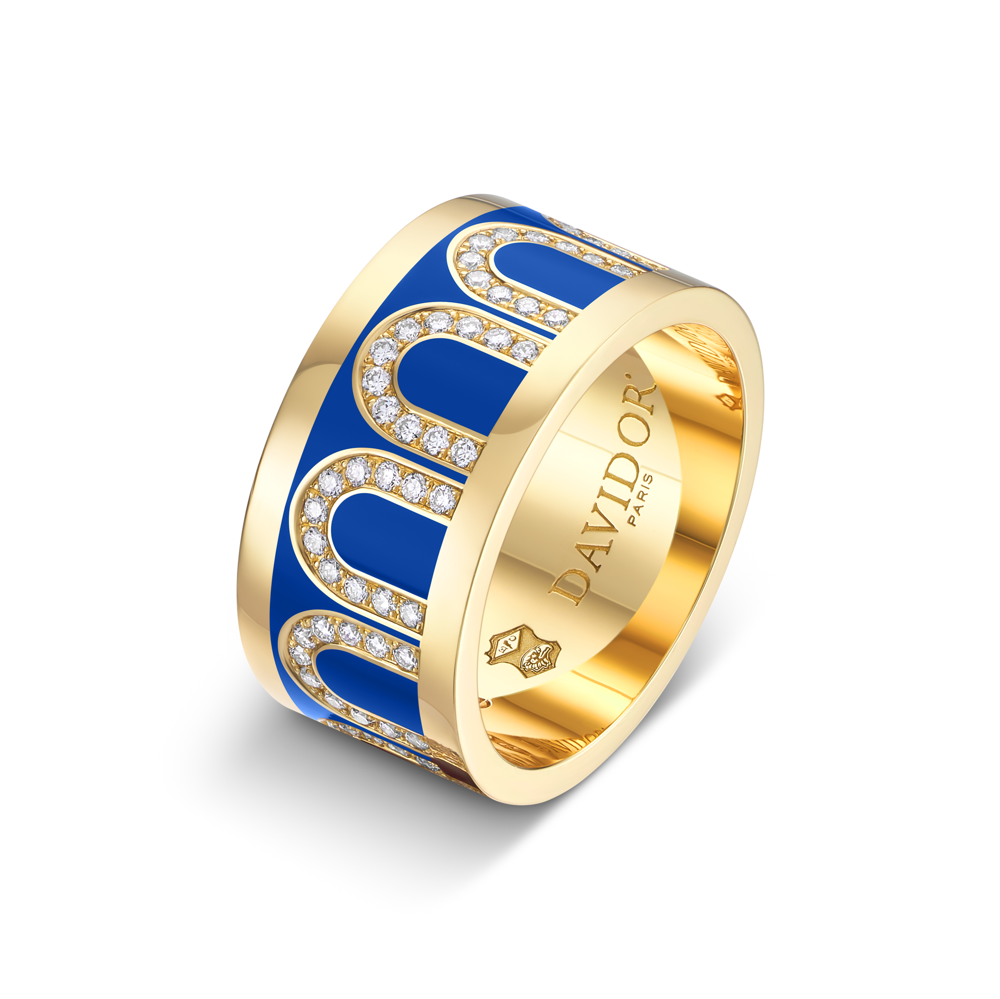 L'Arc de DAVIDOR Ring GM, 18k Yellow Gold with Riviera Lacquered ...