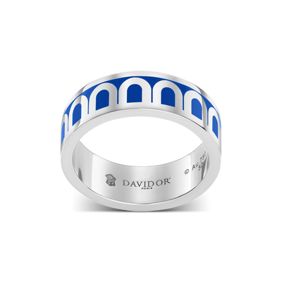 L'Arc de DAVIDOR Ring MM, 18k White Gold with Riviera Lacquered Ceramic - DAVIDOR
