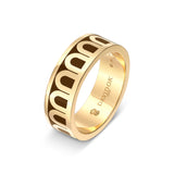 L'Arc de DAVIDOR Ring MM, 18k Yellow Gold with Cognac Lacquered Ceramic - DAVIDOR